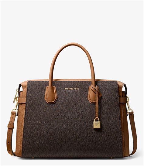 michael kors mercer medium brown|michael kors mercer belted satchel.